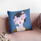 Woman With Bird And Flowers Throw Pillow By Sally B