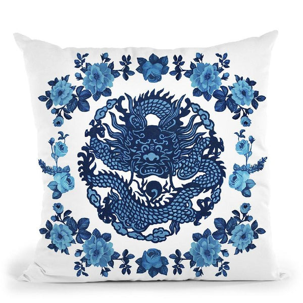 Chinoiserie Dragon Throw Pillow By Sally B