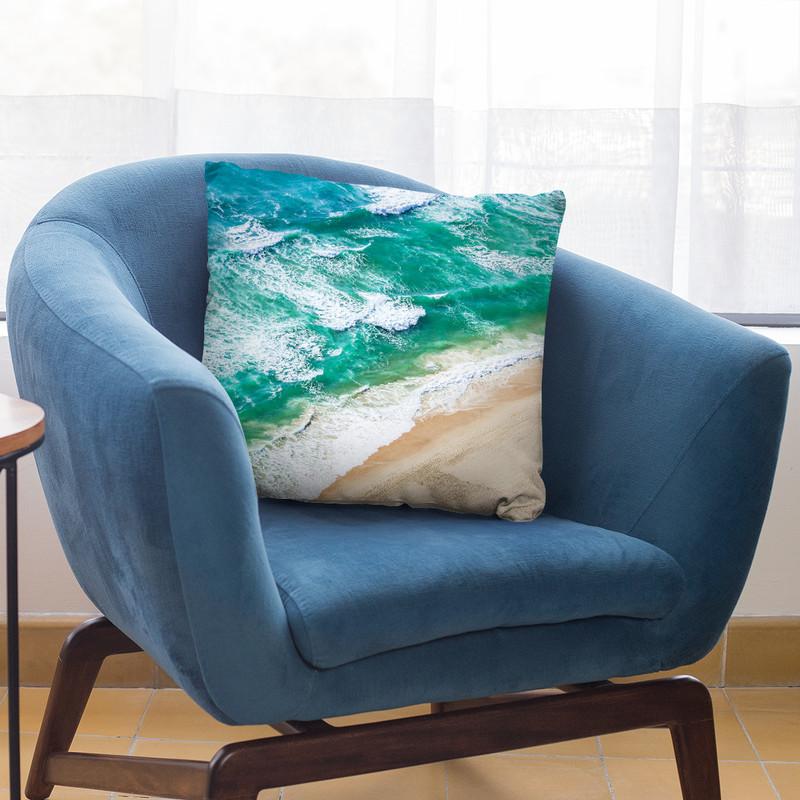 Aerial Sea Throw Pillow By Sisi And Seb