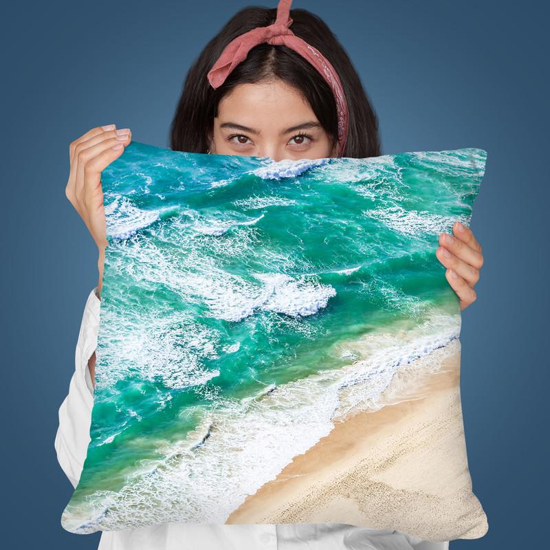 Aerial Sea Throw Pillow By Sisi And Seb