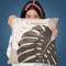 Beige Monstera Throw Pillow By Sisi And Seb