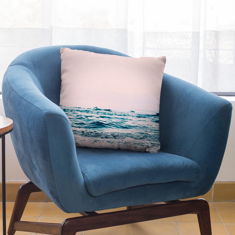 Blush Ocean Throw Pillow By Sisi And Seb