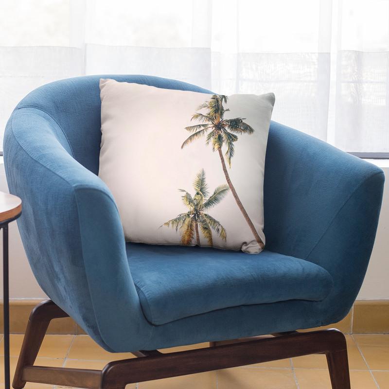Blush Palm Trees Throw Pillow By Sisi And Seb