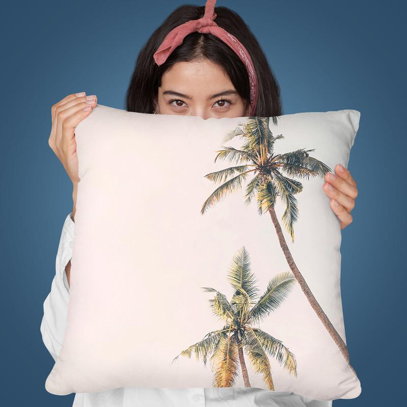 Blush Palm Trees Throw Pillow By Sisi And Seb