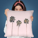 Blushing Palm Trees Throw Pillow By Sisi And Seb
