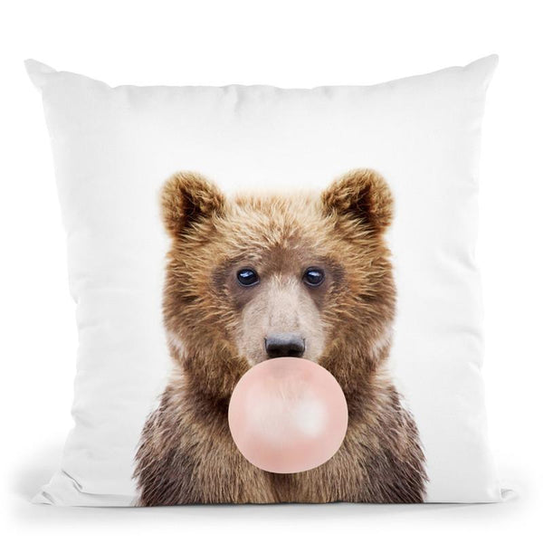 Bubble Gum Bear Throw Pillow By Sisi And Seb
