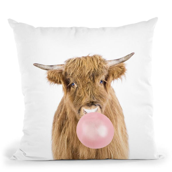 Bubble Gum Cow Throw Pillow By Sisi And Seb