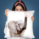 Bubble Gum Elephant Throw Pillow By Sisi And Seb