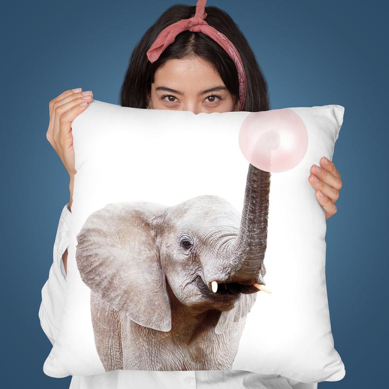 Bubble Gum Elephant Throw Pillow By Sisi And Seb