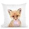 Bubble Gum Fox Throw Pillow By Sisi And Seb