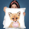 Bubble Gum Fox Throw Pillow By Sisi And Seb
