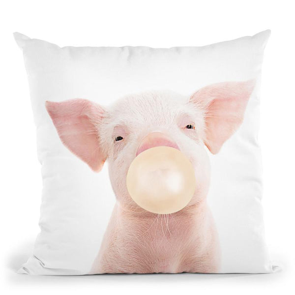 Bubble Gum Pig Throw Pillow By Sisi And Seb