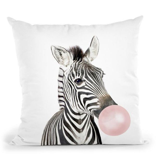 Bubble Gum Zebra Throw Pillow By Sisi And Seb