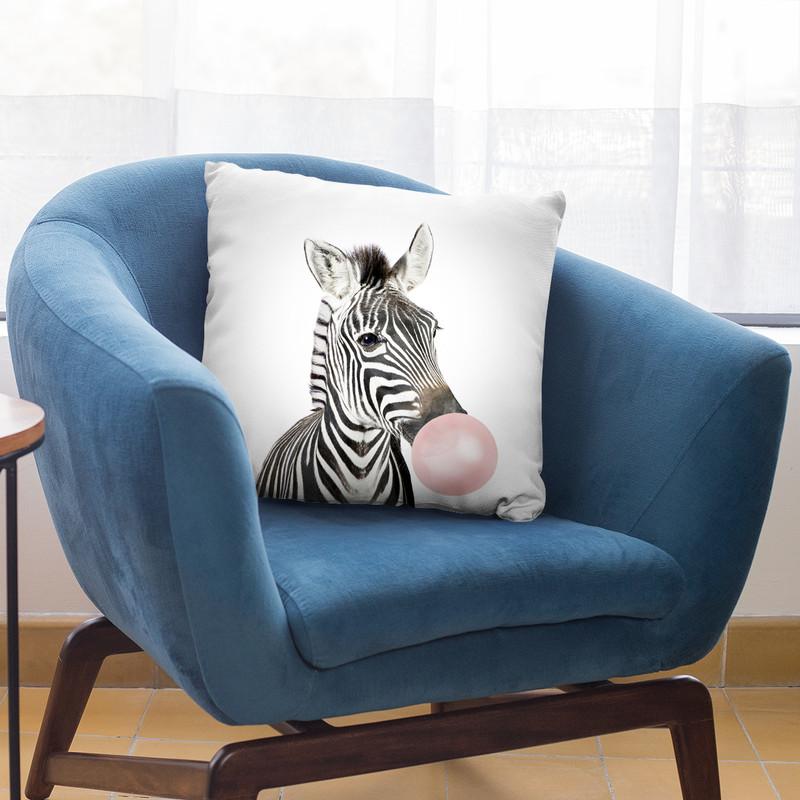 Bubble Gum Zebra Throw Pillow By Sisi And Seb