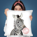 Bubble Gum Zebra Throw Pillow By Sisi And Seb