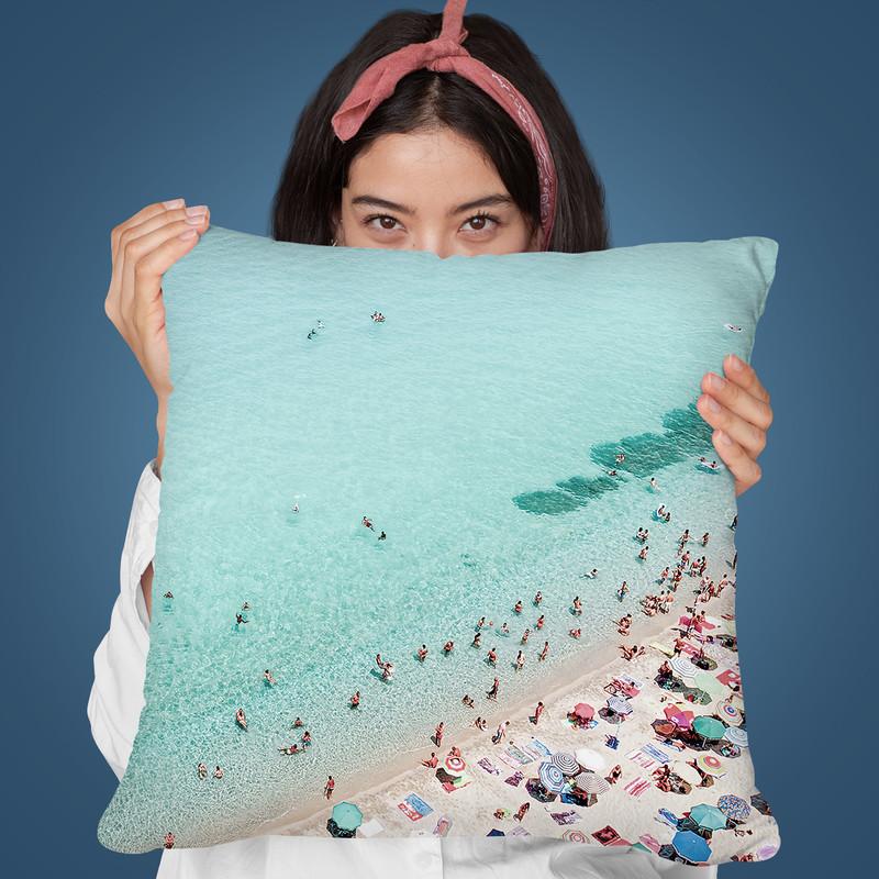 Busy Beach Throw Pillow By Sisi And Seb