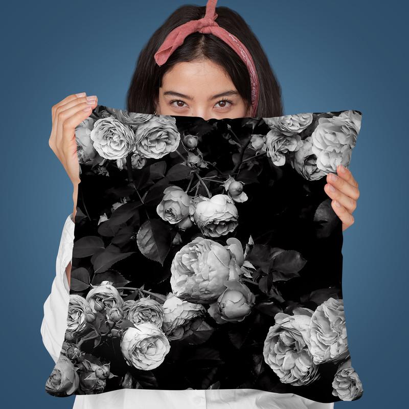 Bw Roses Throw Pillow By Sisi And Seb