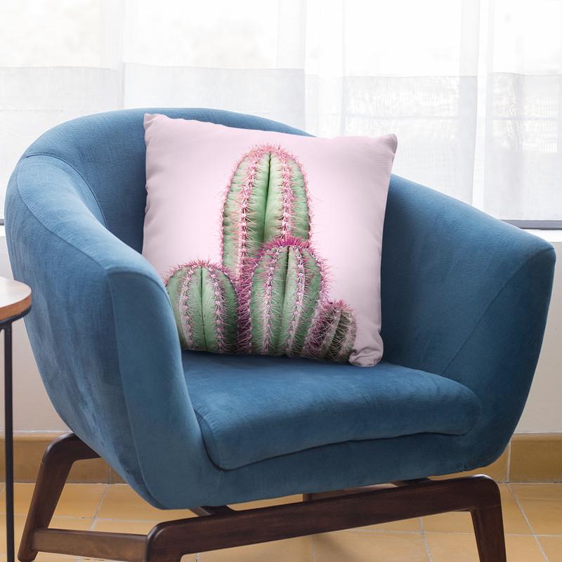 Cactus Pink Throw Pillow By Sisi And Seb