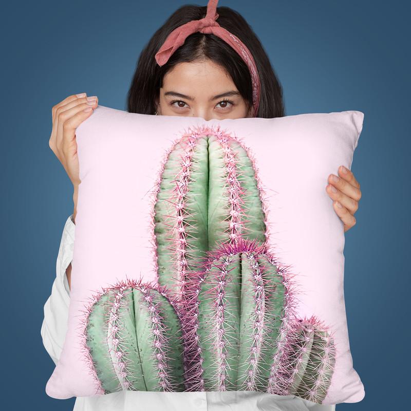 Cactus Pink Throw Pillow By Sisi And Seb