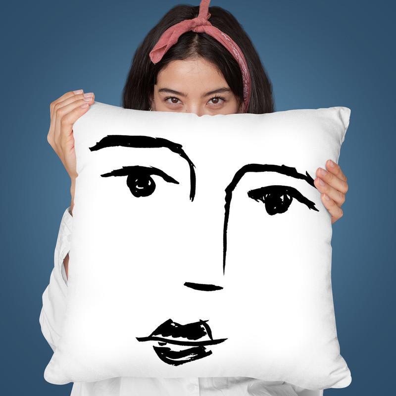 Face Throw Pillow By Sisi And Seb