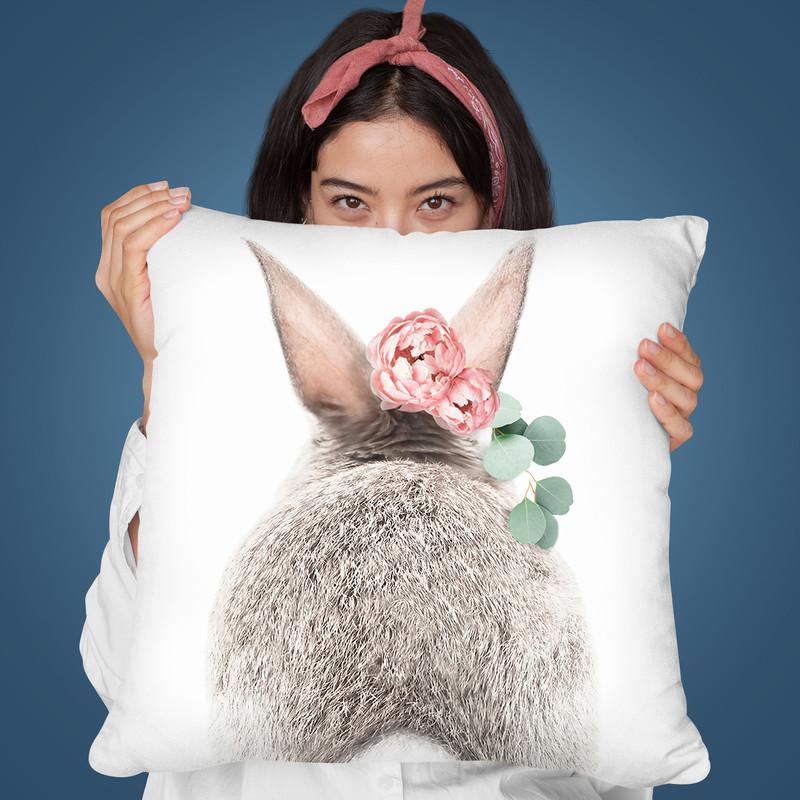 Flower Crown Bunny Ii Throw Pillow By Sisi And Seb