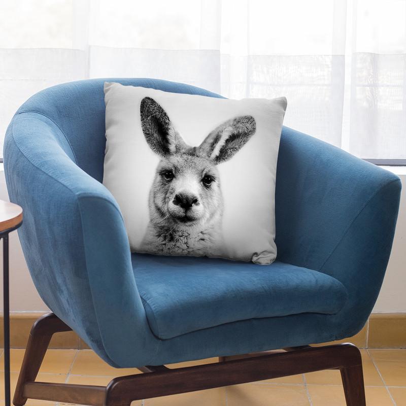 Kangaroo Bw Throw Pillow By Sisi And Seb