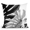 Monstera Jungle Bw Throw Pillow By Sisi And Seb