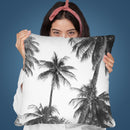 Palm Trees Bw Throw Pillow By Sisi And Seb
