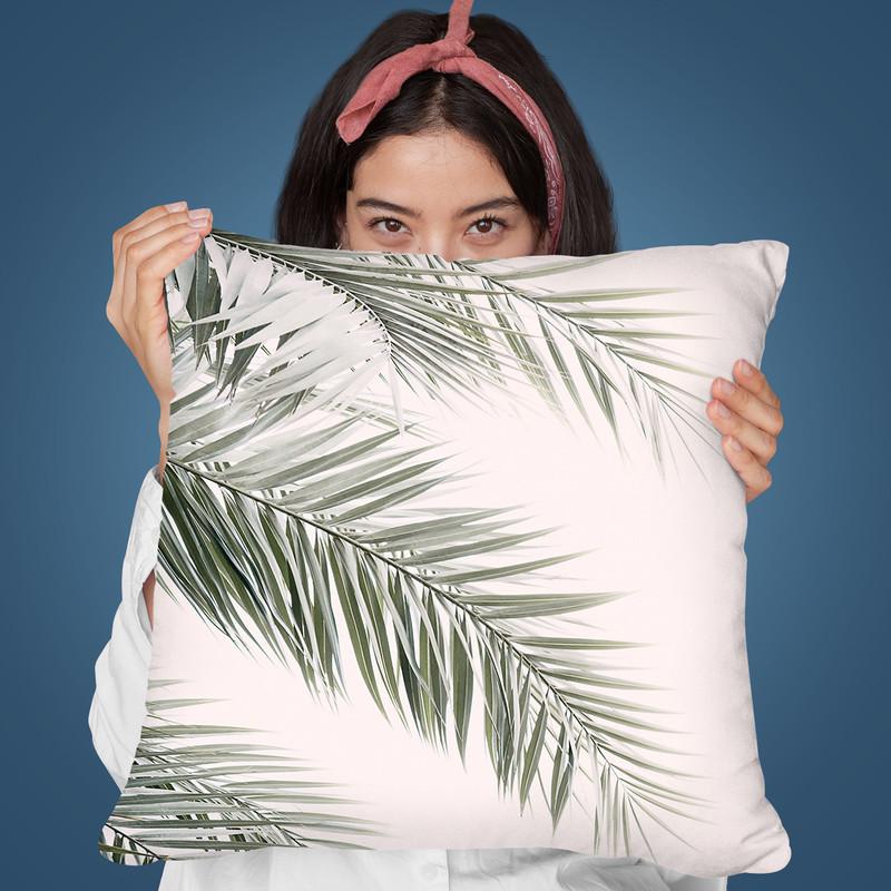 Pastel Palm Leaves Throw Pillow By Sisi And Seb