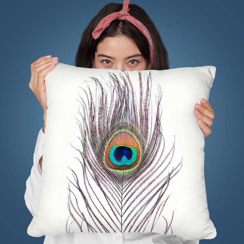 Peacock Feather Throw Pillow By Sisi And Seb
