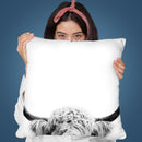 Peeking Cow Bw Throw Pillow By Sisi And Seb
