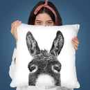Peeking Donkey Bw Throw Pillow By Sisi And Seb