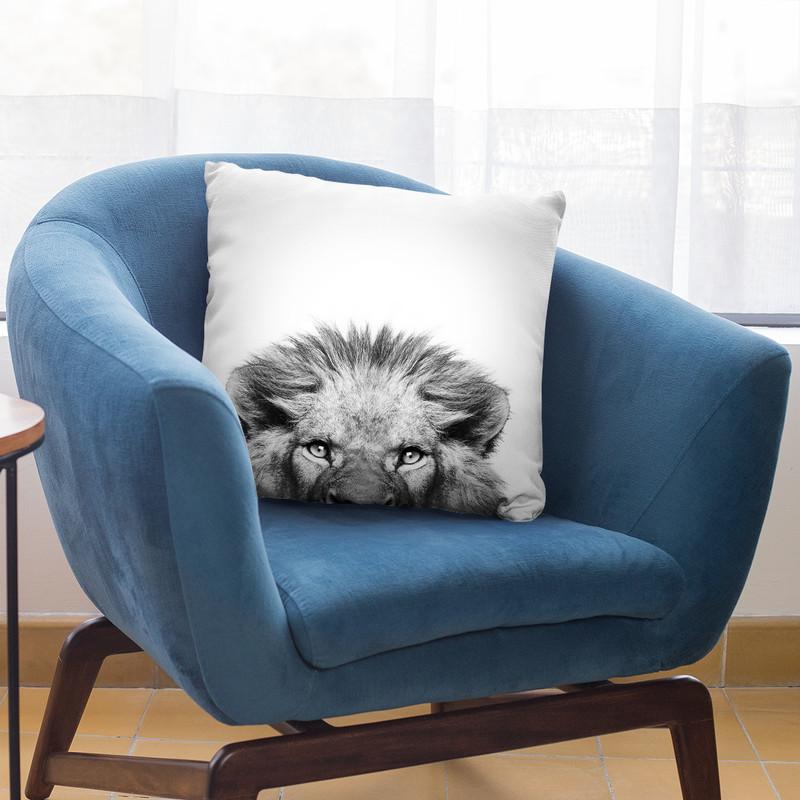 Peeking Lion Throw Pillow By Sisi And Seb