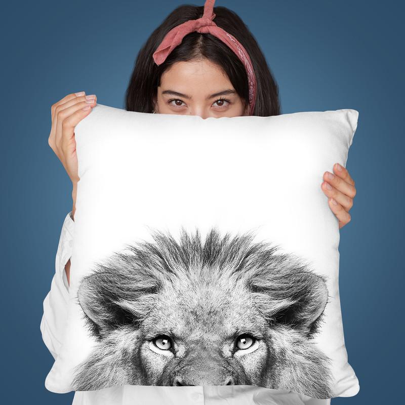 Peeking Lion Throw Pillow By Sisi And Seb