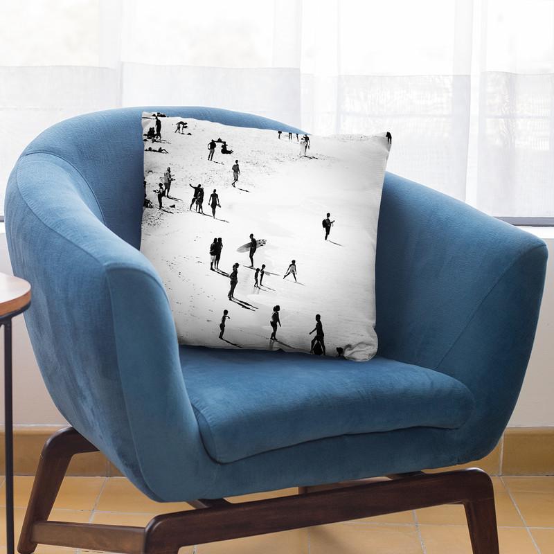 People On The Beach Throw Pillow By Sisi And Seb