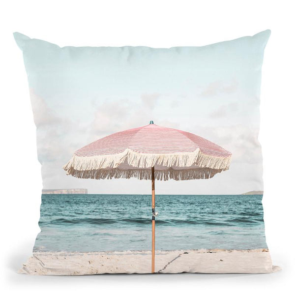 Pink Umbrella Throw Pillow By Sisi And Seb