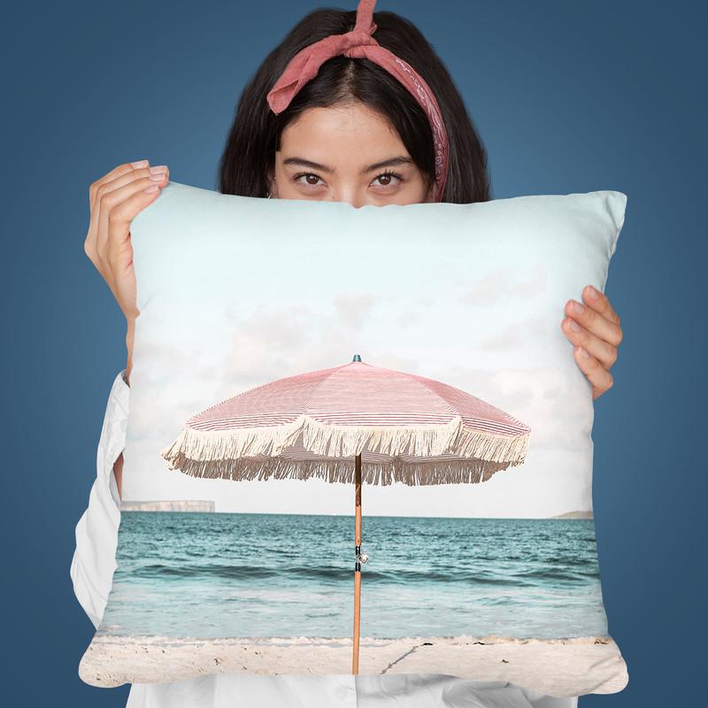 Pink Umbrella Throw Pillow By Sisi And Seb