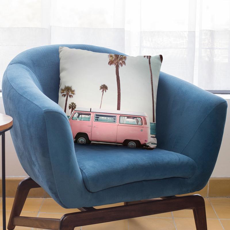 Pink Van Throw Pillow By Sisi And Seb