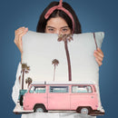 Pink Van Throw Pillow By Sisi And Seb