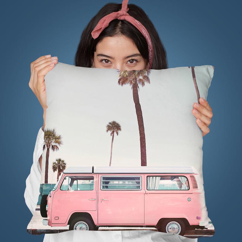 Pink Van Throw Pillow By Sisi And Seb