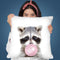 Raccoon Bubble Gum Throw Pillow By Sisi And Seb