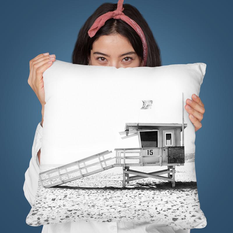 Santa Monica Bw Throw Pillow By Sisi And Seb