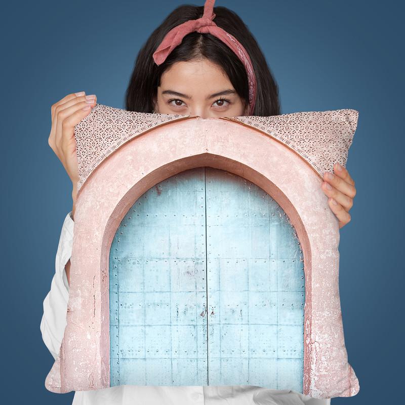 Turquoise Door Throw Pillow By Sisi And Seb