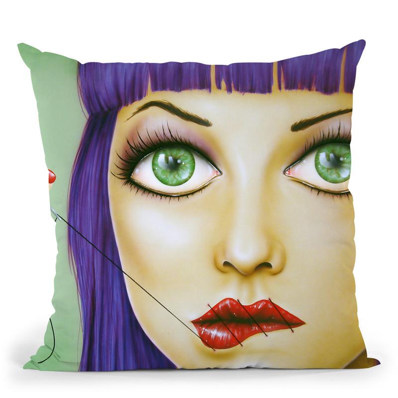 My Lips Are Sealed Throw Pillow By Scott Rohlfs