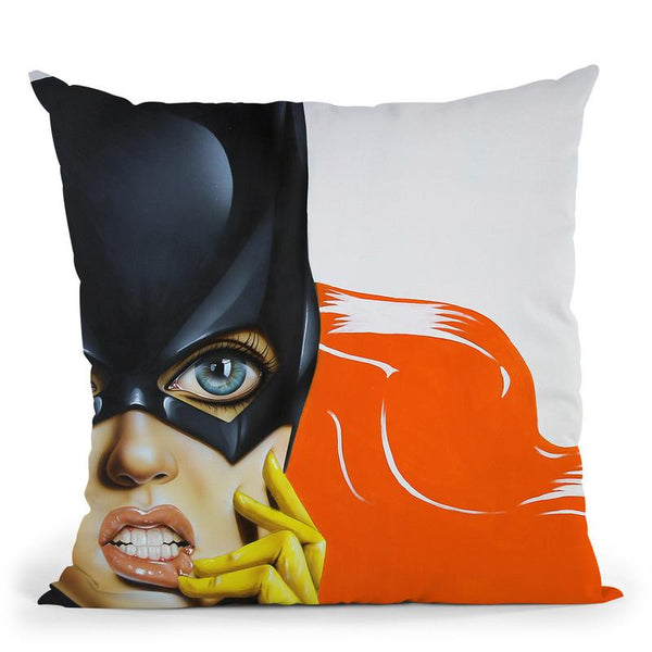 Bat Girl Throw Pillow By Scott Rohlfs