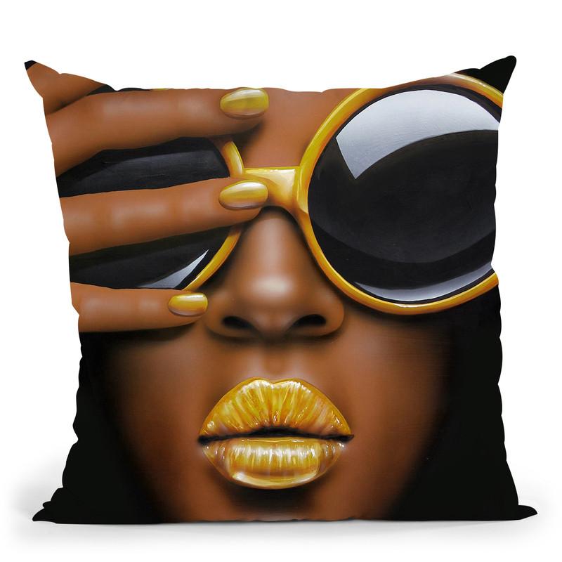 Goldilips Throw Pillow By Scott Rohlfs