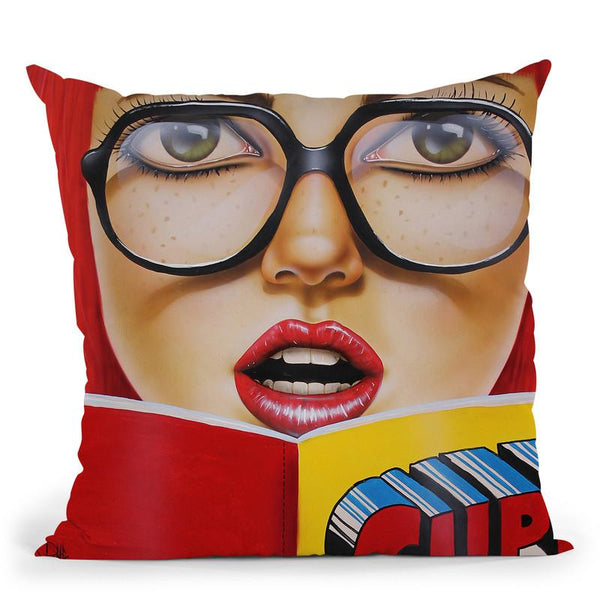 Super Reading Throw Pillow By Scott Rohlfs