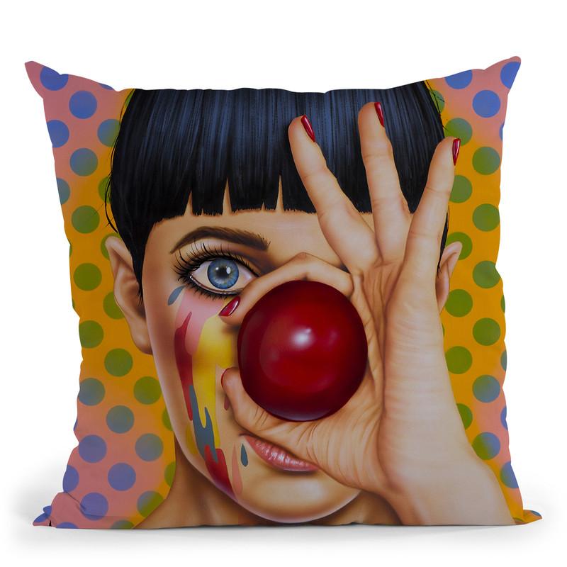 Tears Of A Clown Throw Pillow By Scott Rohlfs