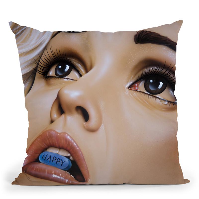 Happy Pill Throw Pillow By Scott Rohlfs