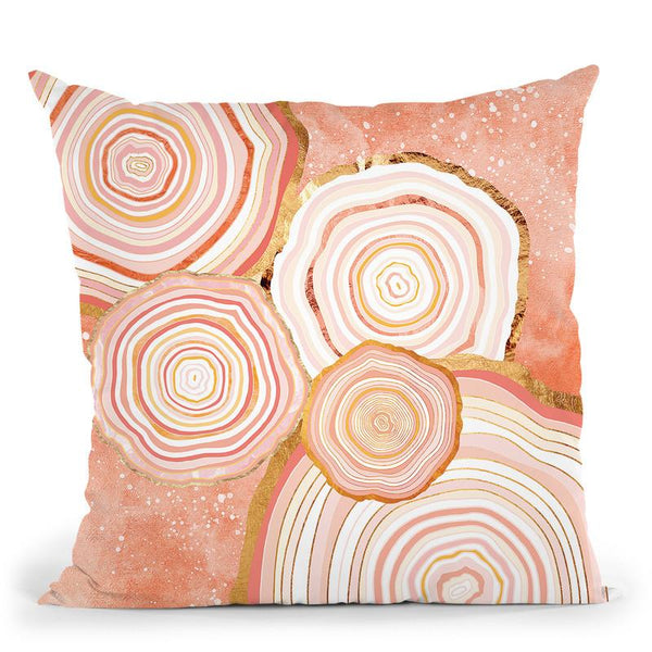 Coral Agate Abstract Throw Pillow By Spacefrog Designs